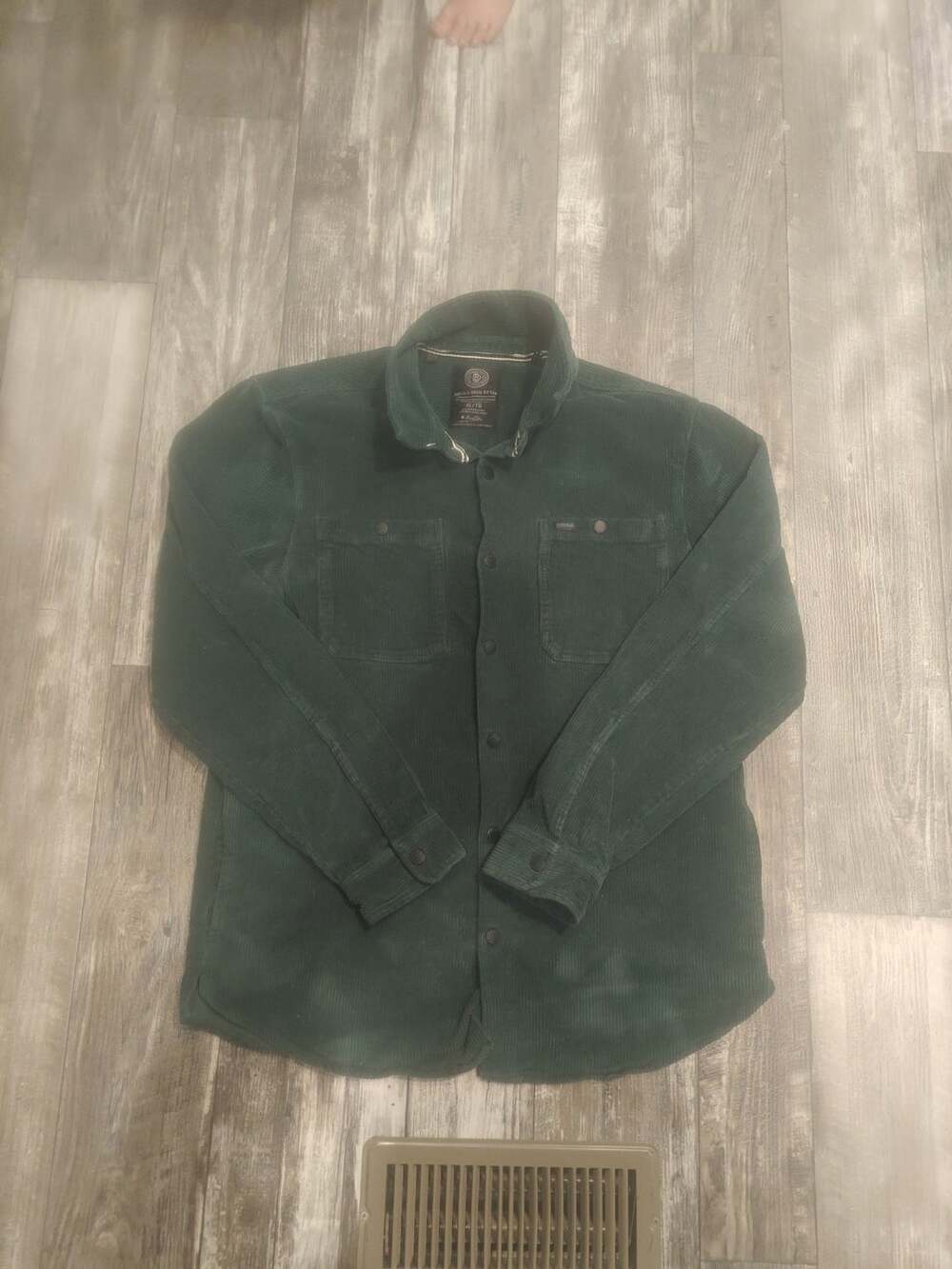 Buffalo David Bitton Green Corduroy Long Sleeve Button Up Shirt XL